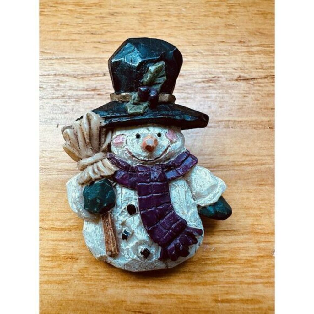 Lot Of 3 Vintage Playful Happy Fun Holiday Christmas Snowman Brooch Pin - Picture 4 of 11